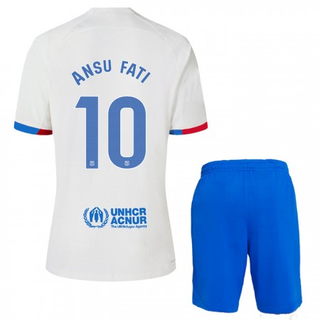 Koszulka FC Barcelona Ansu Fati 10 Dziecięcy Wyjazdowe 2023-24 Koszulki Piłkarskie Krótki Rękaw